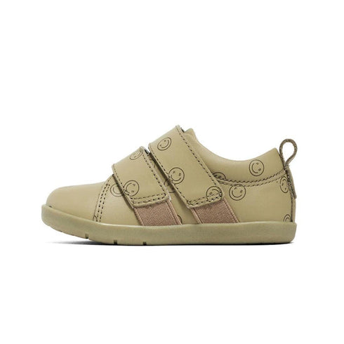 Pretty Brave 1st Walker Brooklyn Leather Trainer Sage Smiley